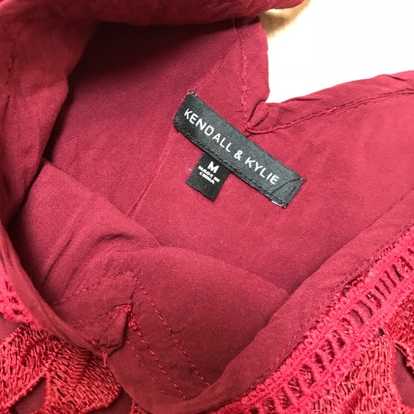 Kendall and Kylie Deep Red Lace Romper Playsuit - Picture 3 of 4